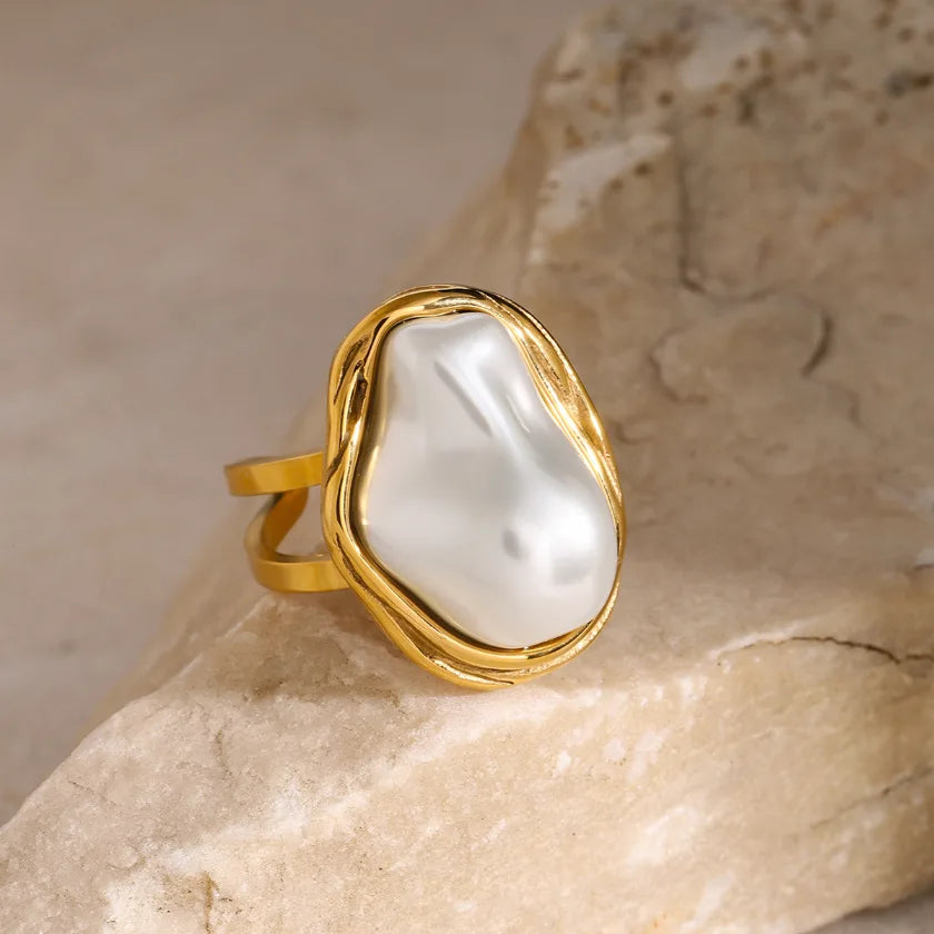 Baroque Pearl Open Ring