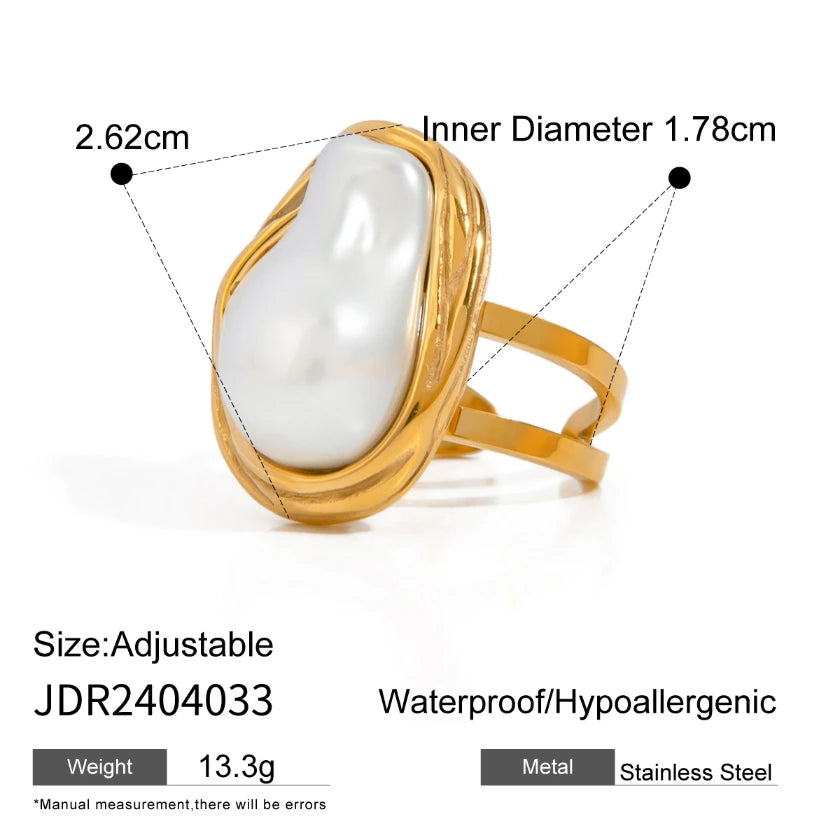 Baroque Pearl Open Ring