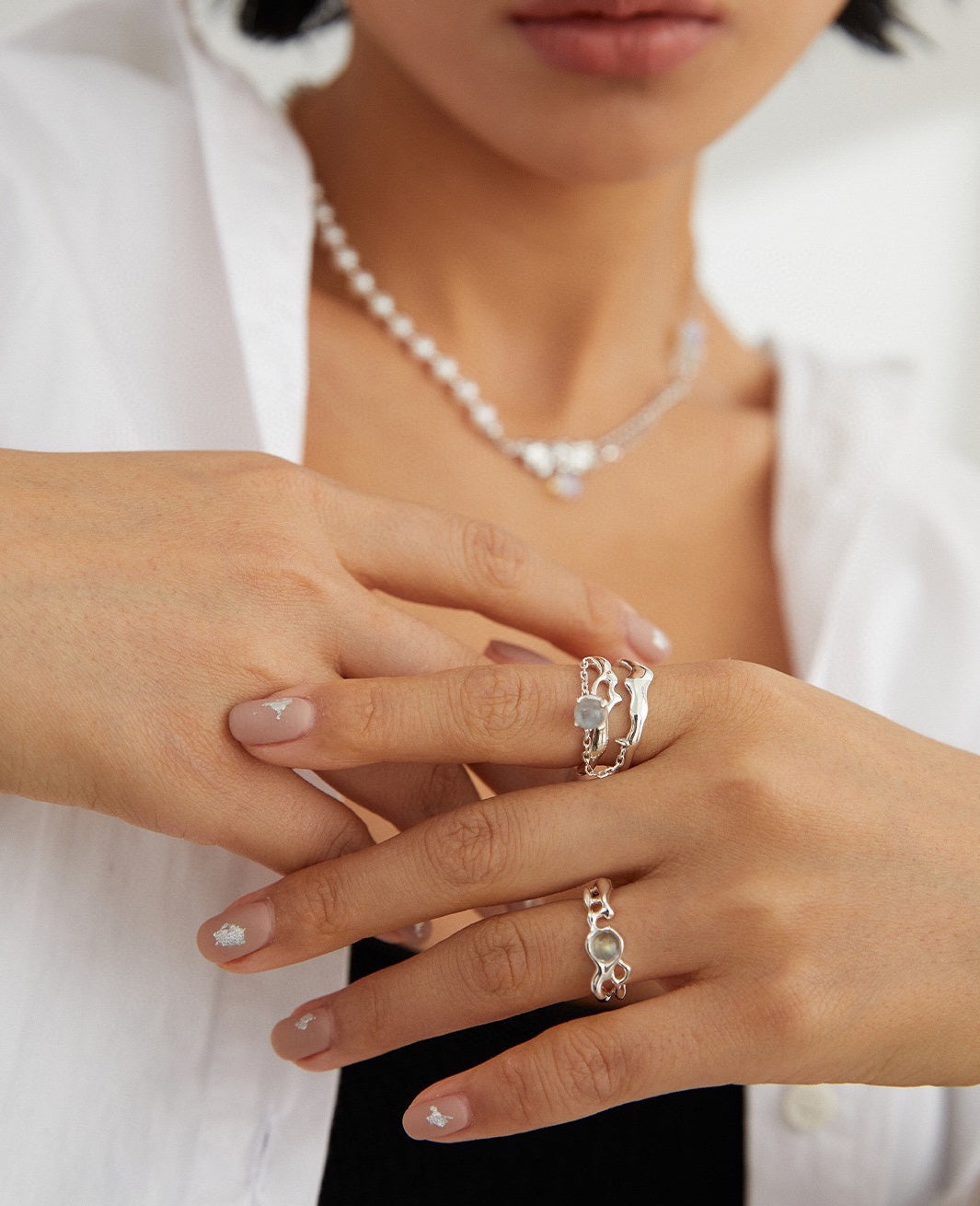 Sterling Silver Ring |Grey Moonstone Ring | MQ JEWELS STORE