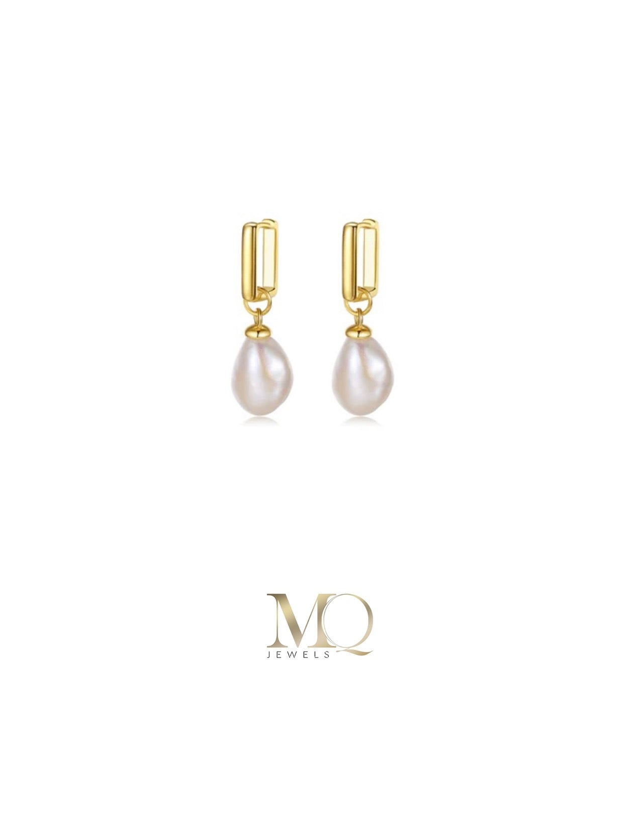 Pearl Geometric Earrings | Baroque Pearl Earrings | MQ JEWELS STORE