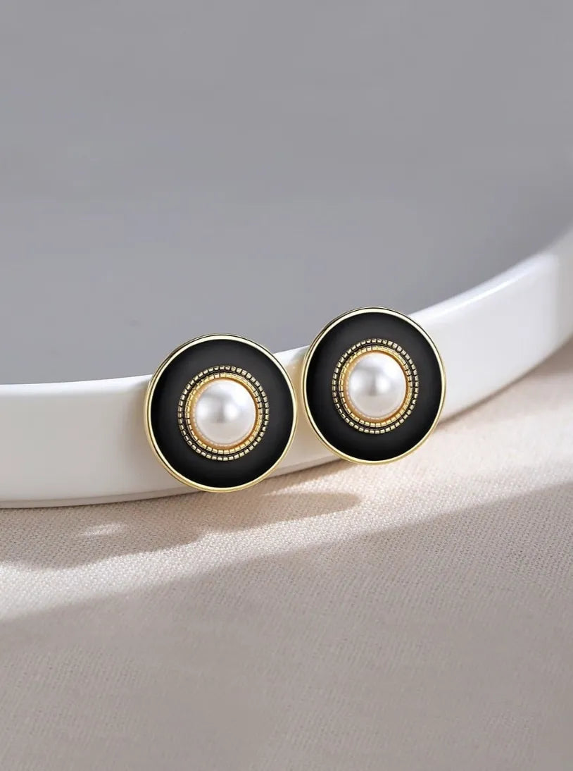 Black Drip Pearl Earrings | Women's Pearl Earrings | MQ JEWELS STORE