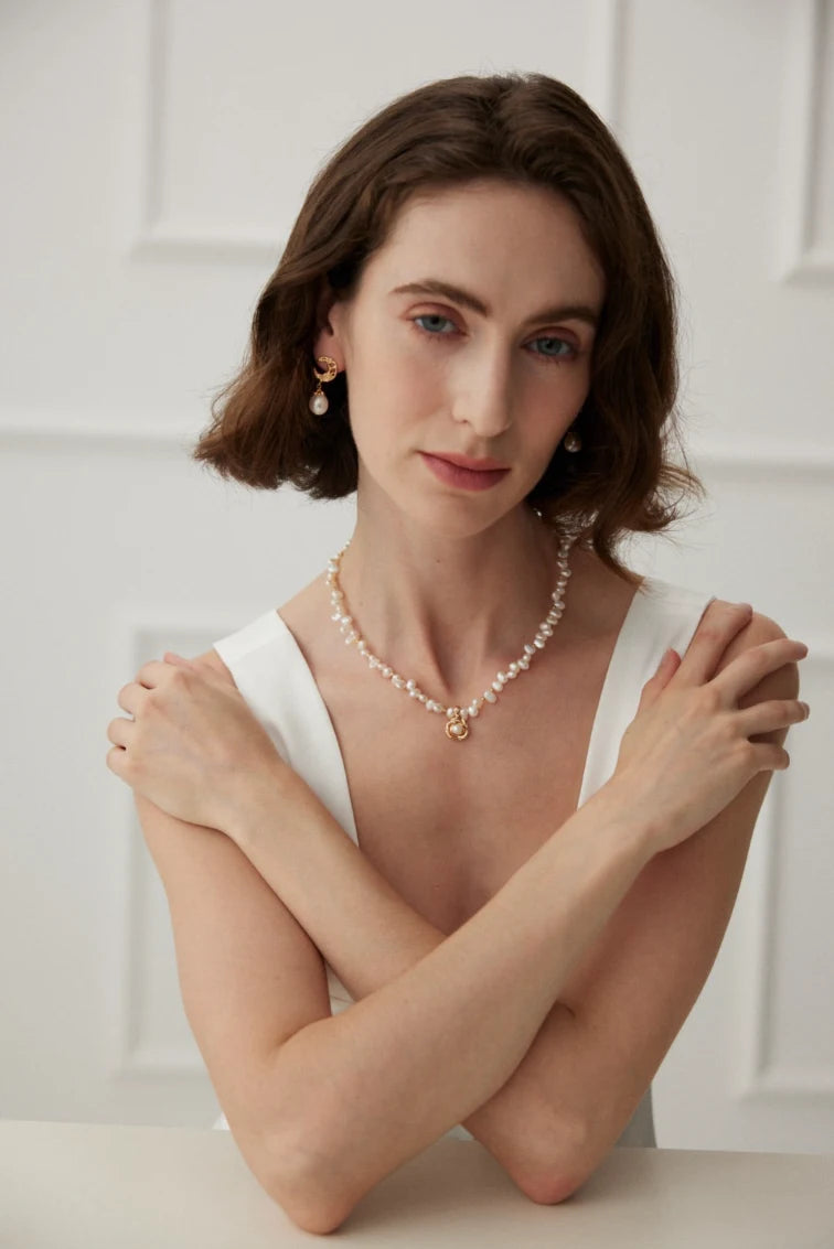 Camellia Pearl Necklace | Vintage Pearl Necklace | MQ JEWELS STORE