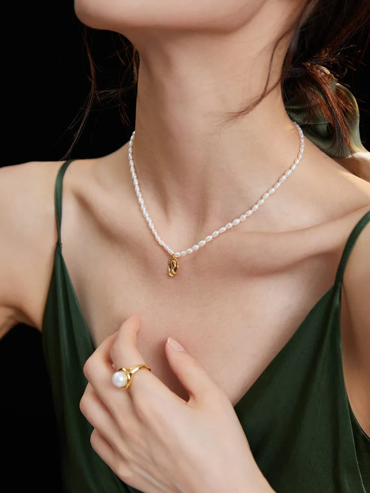 Pearl Chain Necklace | Collarbone Pearl Necklace | MQ JEWELS STORE