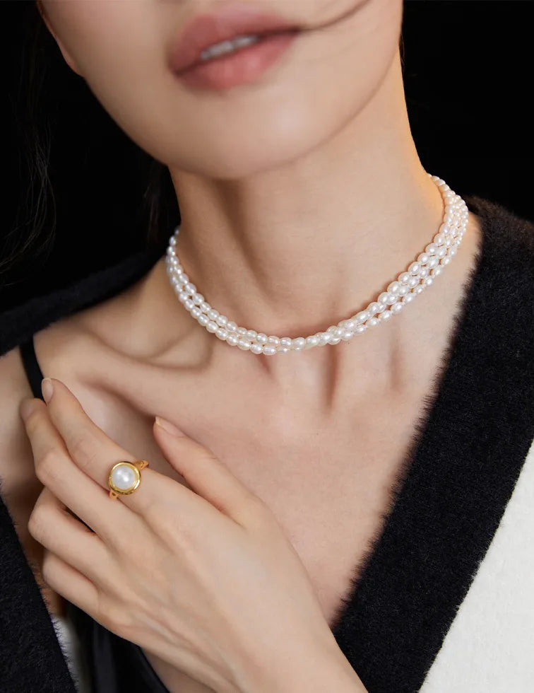 Vintage-Style Pearl Necklace 