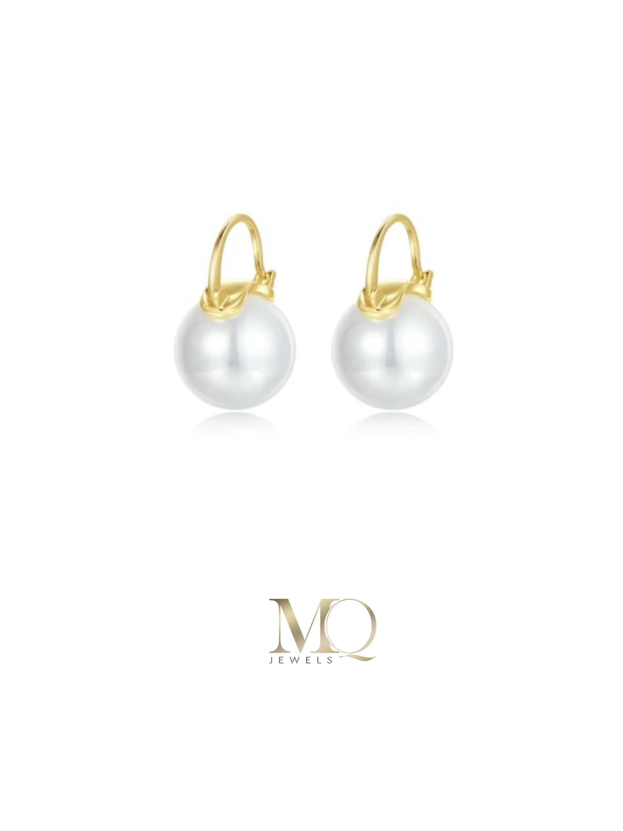 Pearl Hoop Earring | Gold Pearl Hoops | MQ JEWELS STORE