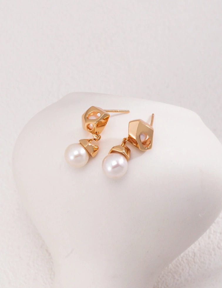 Pure Silver Pearl Earrings ｜Sterling silver Earring ｜ MQ JEWELS STORE