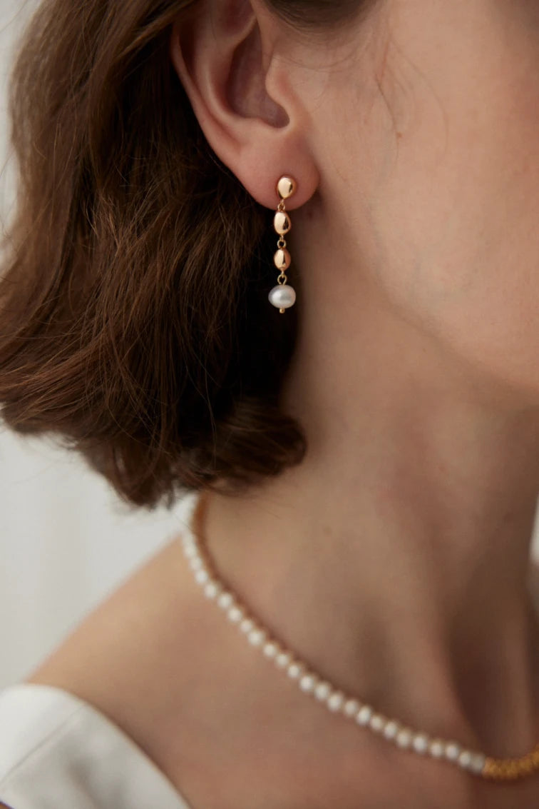 Elegant Silver Pearl Earrings | MQ JEWELS STORE