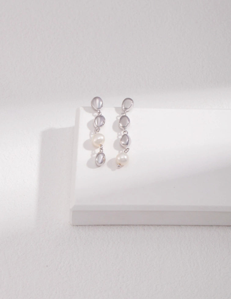 Elegant Silver Pearl Earrings | MQ JEWELS STORE