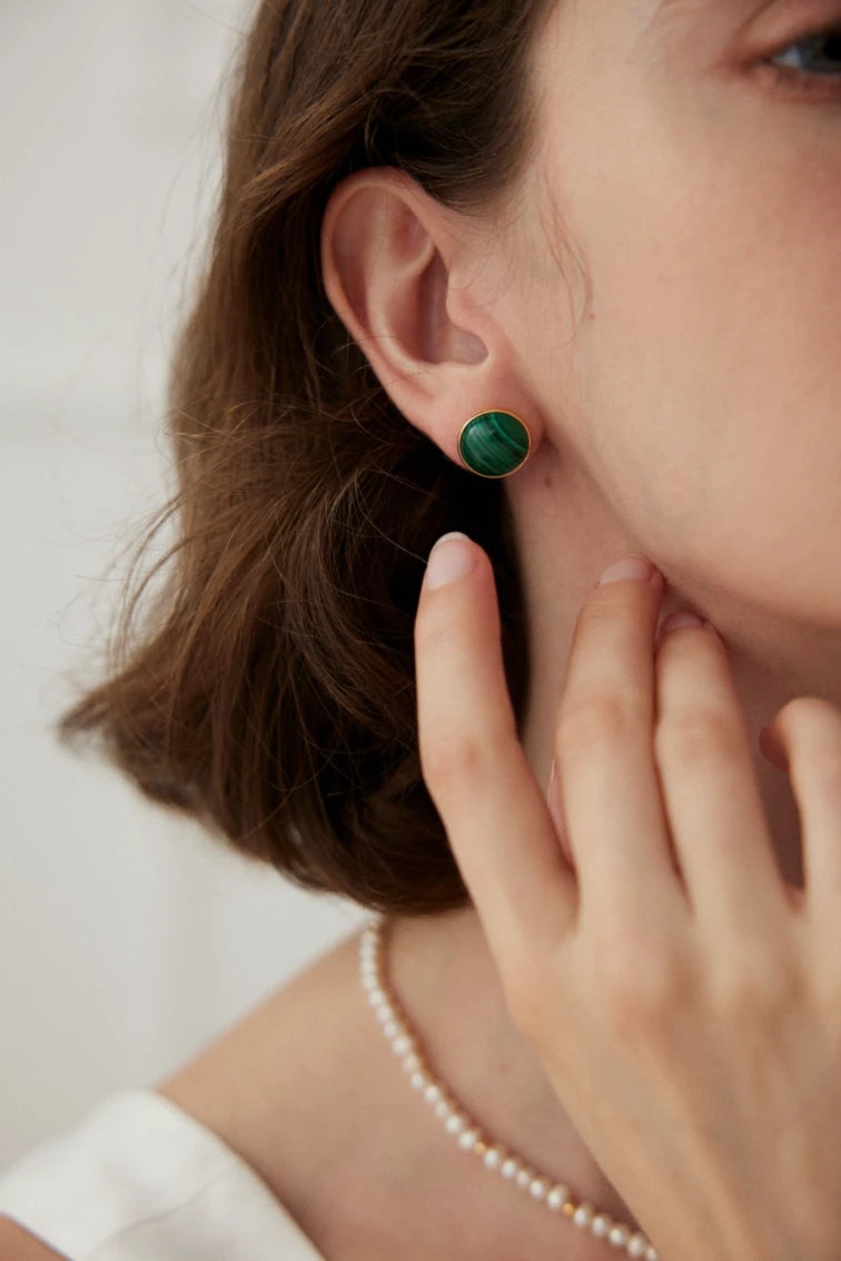 Sterling Silver Earrings ｜MQ JEWELS STORE ｜Malachite Earrings