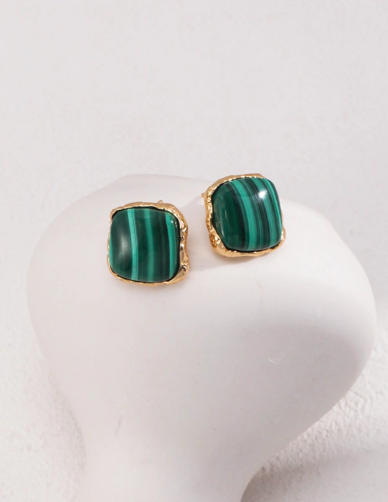 Sterling Silver Malachite Earrings｜Malachite Necklace ｜MQ JEWELS STORE