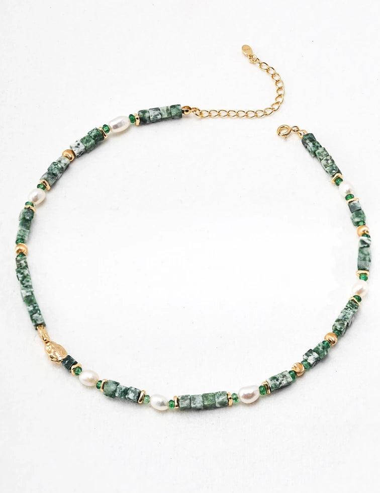 Natural Pearl Necklace｜Qinghai Jadeite Necklace｜MQ JEWELS STOR