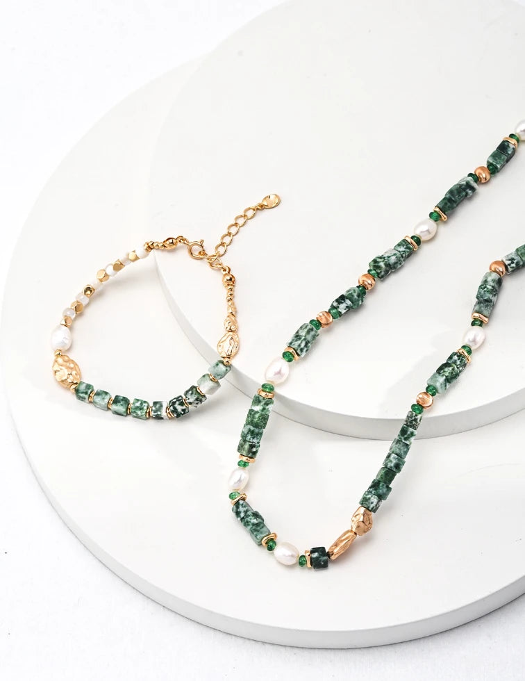 Natural Pearl Necklace｜Qinghai Jadeite Necklace｜MQ JEWELS STOR