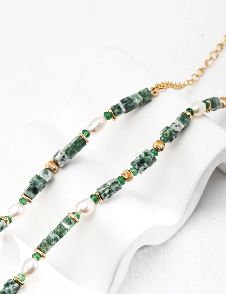 Natural Pearl Necklace｜Qinghai Jadeite Necklace｜MQ JEWELS STOR