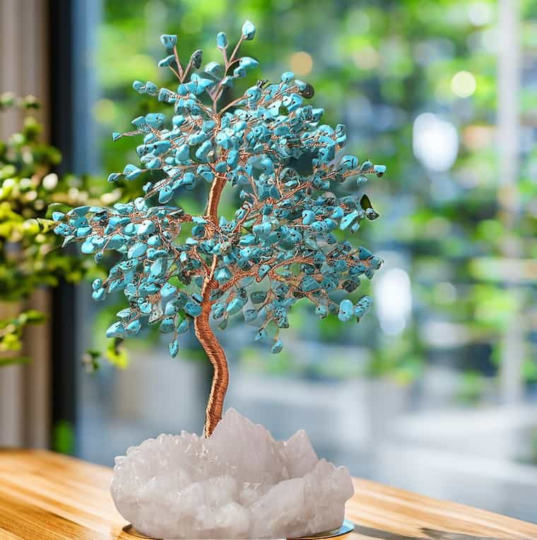 Turquoise Feng Shui Tree｜ Crystal Money Tree ｜ MQ JEWELS STORE