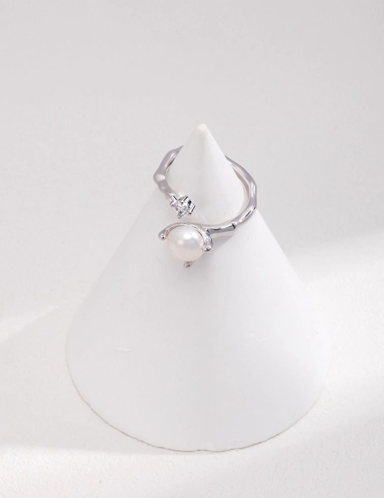 Sterling sliver pearl ring｜zircon ring｜MQ JEWELS STORE