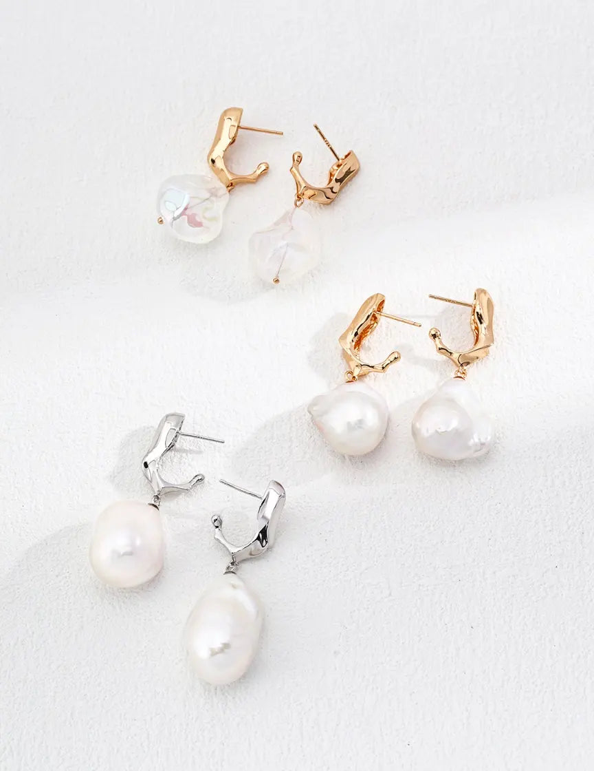 Pearl Earrings in 925 Silver｜Resin Earrings ｜MQ JEWELS STORE