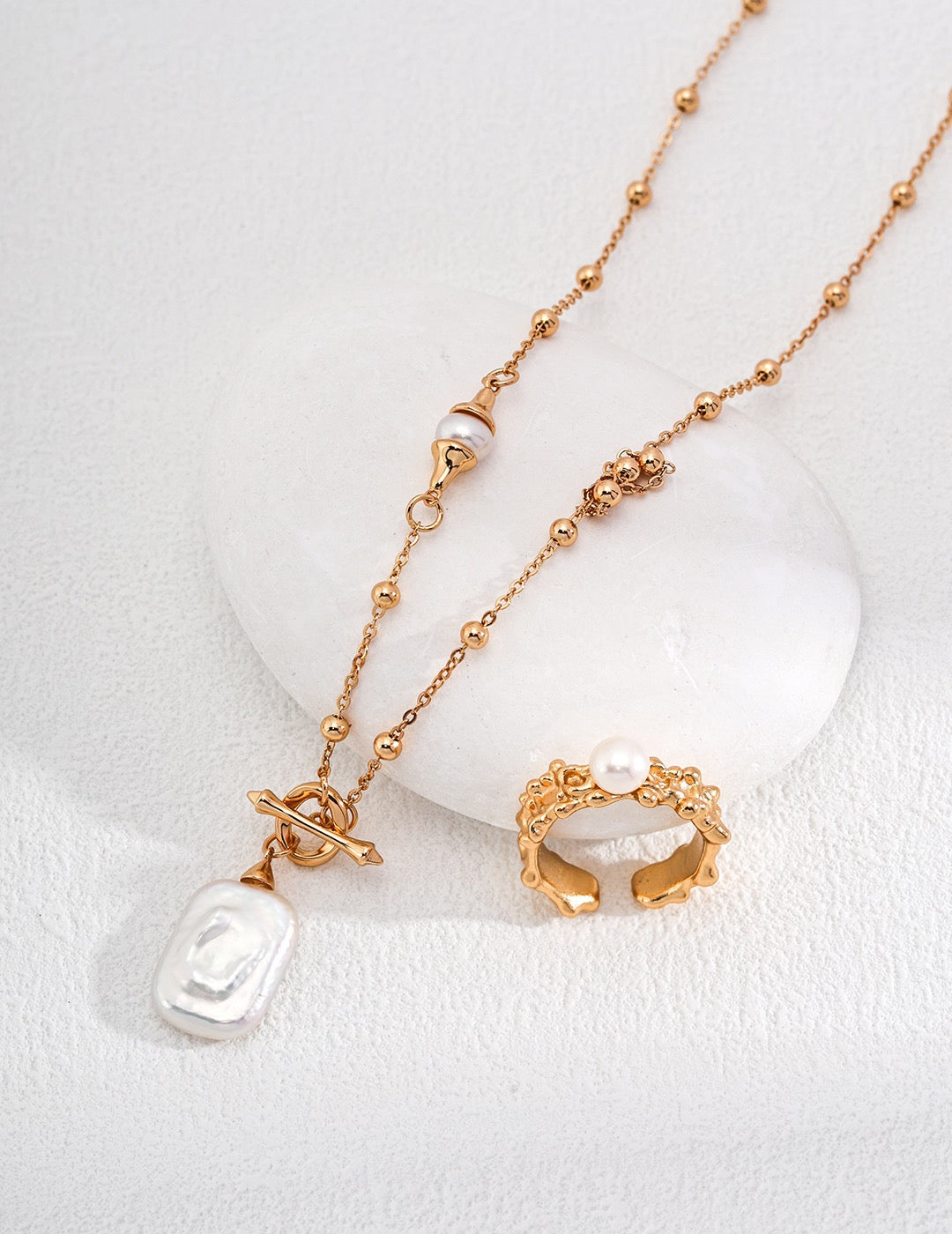 Vintage Gold Necklace｜Natural Pearl Necklace｜MQ JEWELS STORE