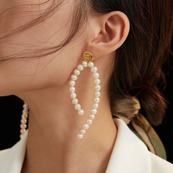 Long Pearl Earrings | Long Pearl Drop Earrings | MQ JEWELS STORE