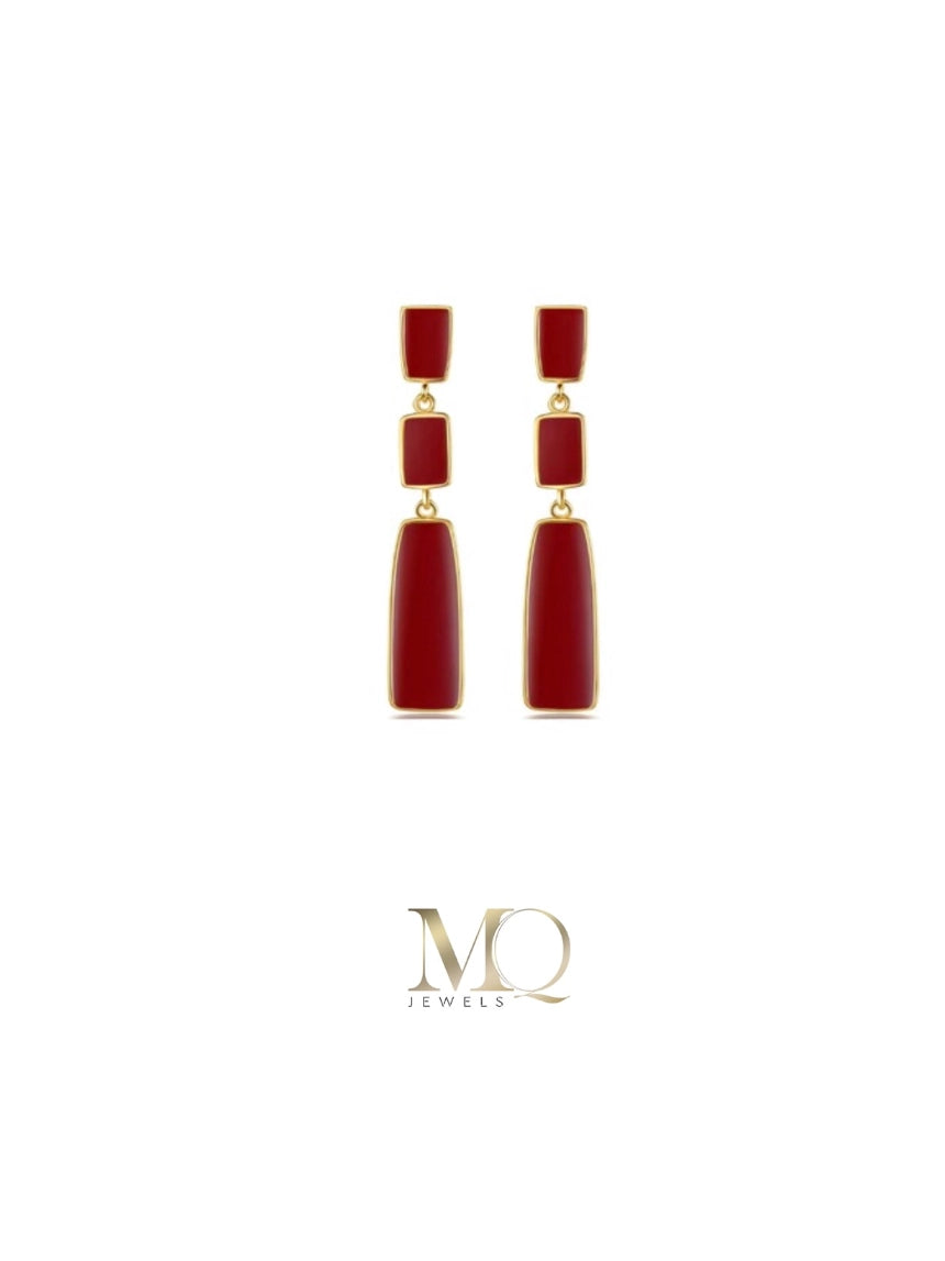 Long Red Earrings | Red Long Earrings | MQ JEWELS STORE