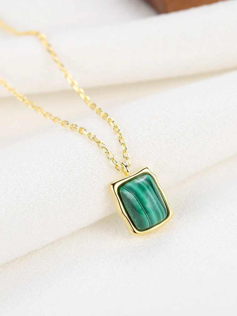 Malachite Gold Necklace | Malachite Crystal Necklace | MQ JEWELS STORE