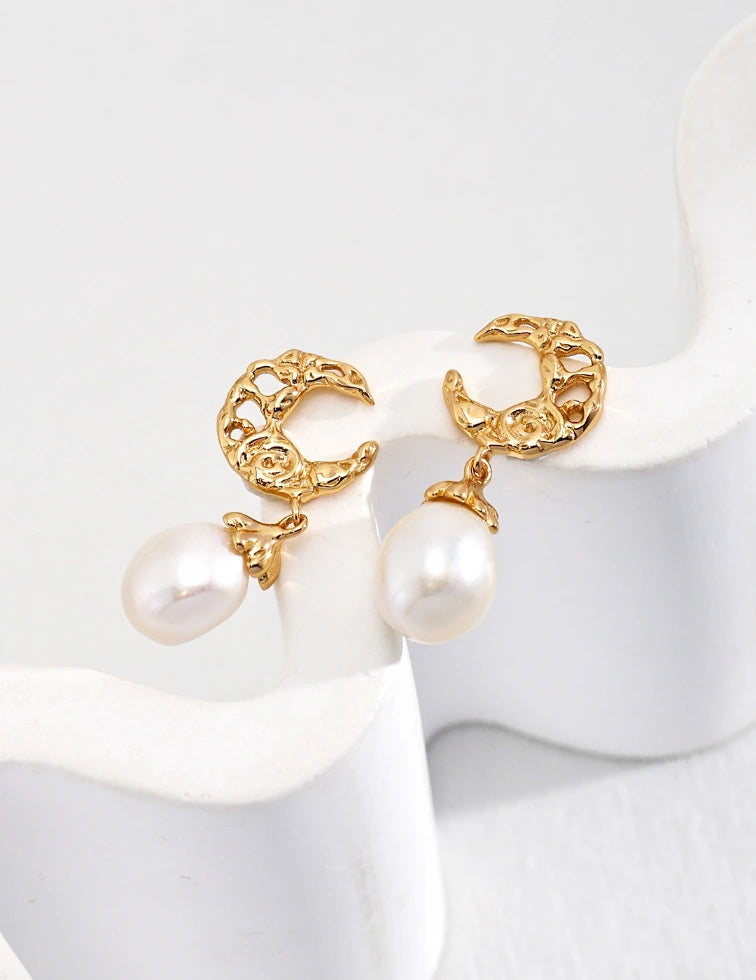 Moon & Star Earrings | Gold Moon Earrings | MQ JEWELS STORE