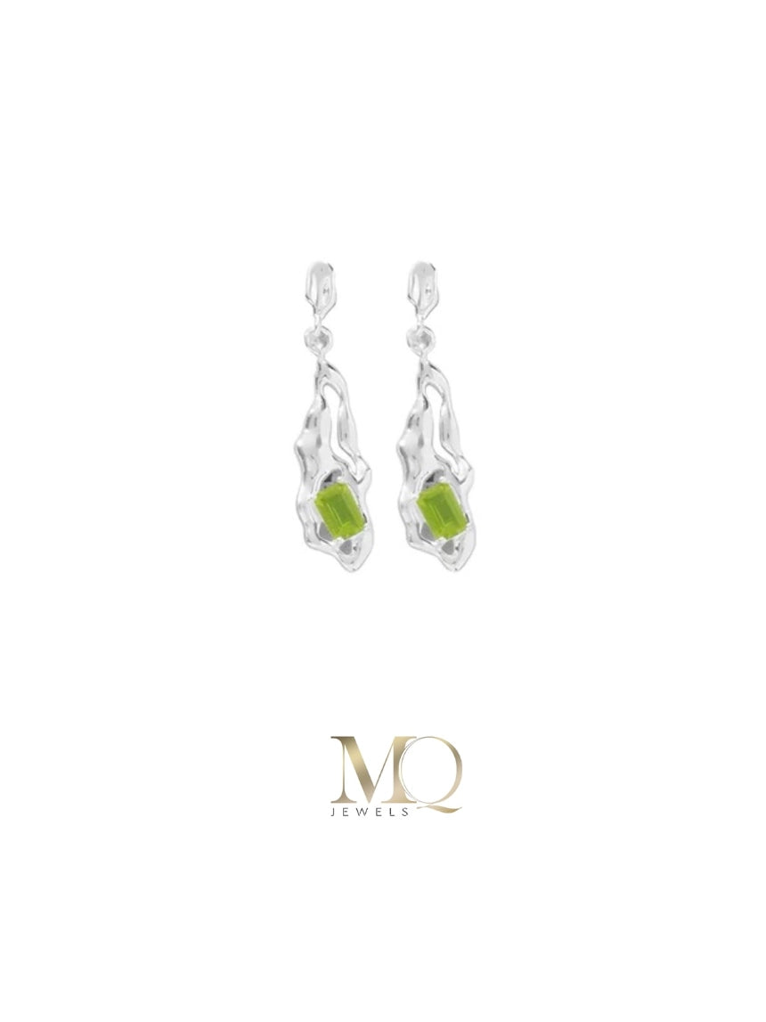 Natural Peridot Silver Earrings | MQ JEWELS STORE