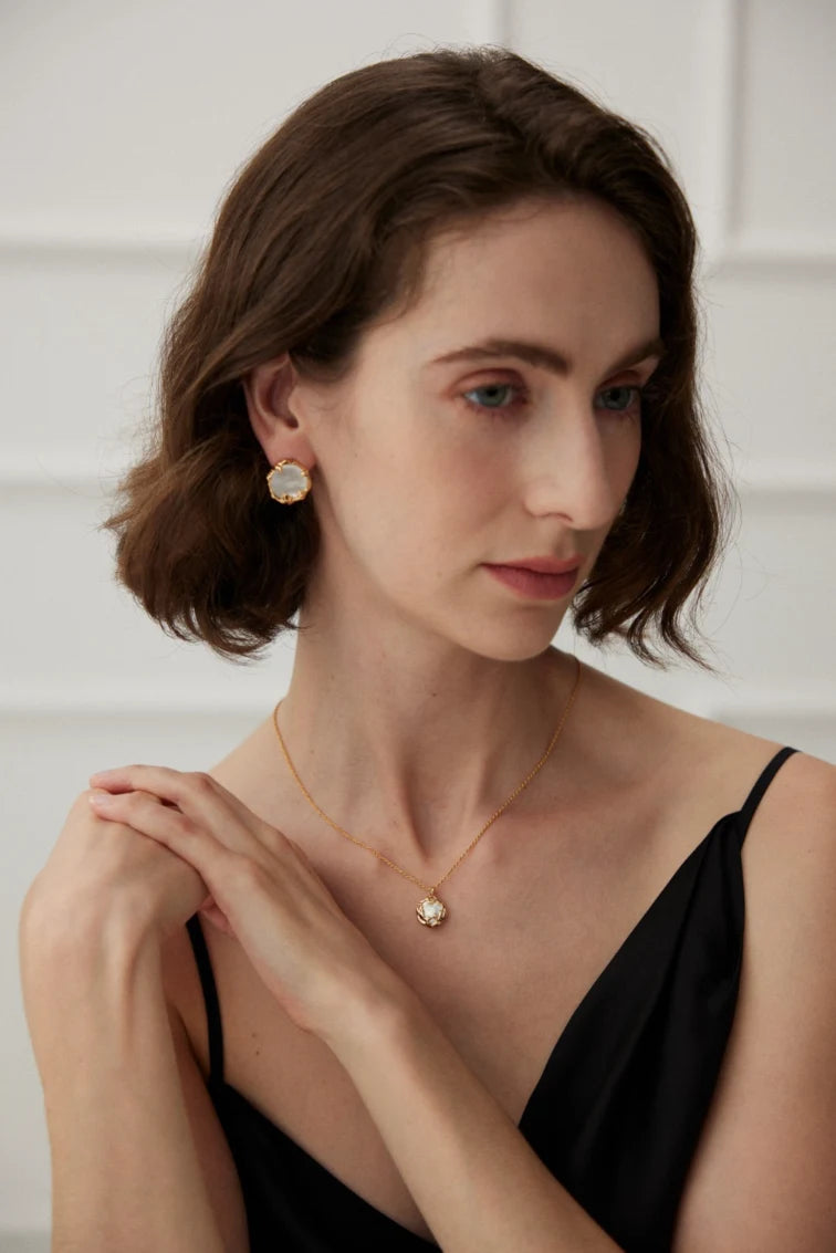 Pure Silver Minimalist of Pearl Earrings | MQ JEWELS STORE