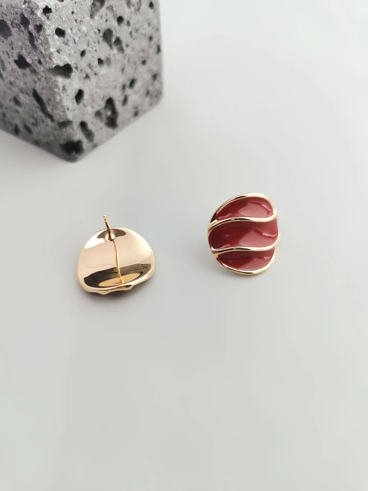 Red Oil-drop Glaze Earrings