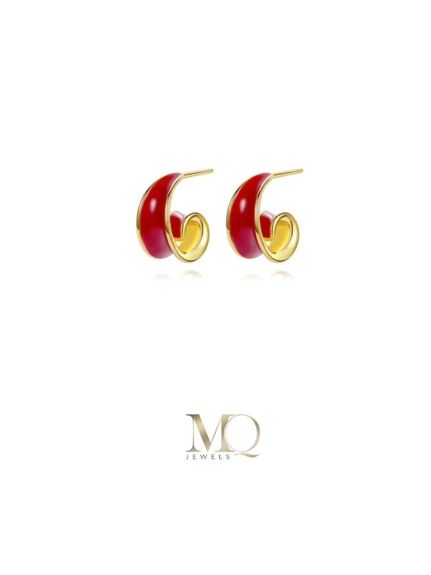 Red Oil-drop Glaze Earrings | MQ JEWELS STORE