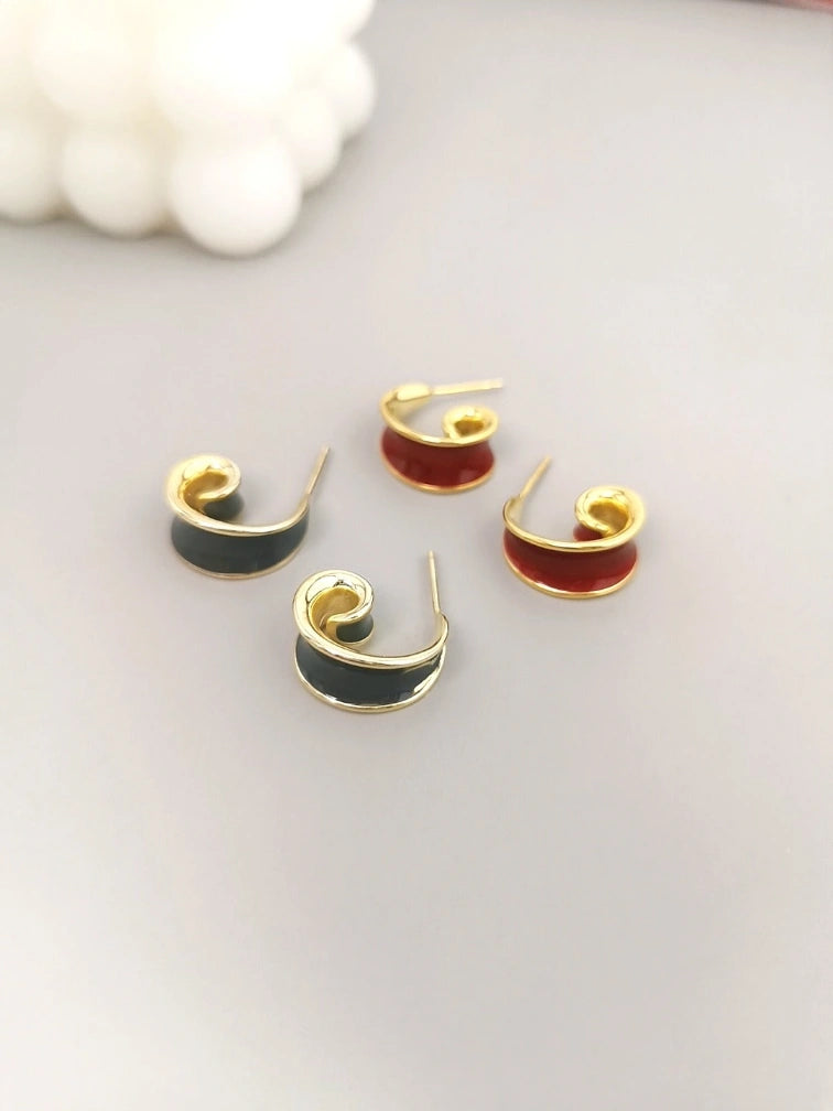 Red Oil-drop Glaze Earrings | MQ JEWELS STORE