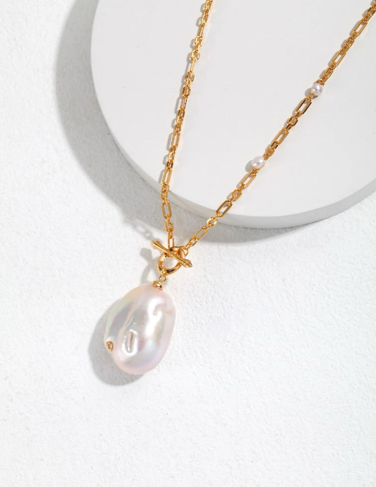 Sterling Silver Baroque Pearl Necklace | MQ JEWELS STORE