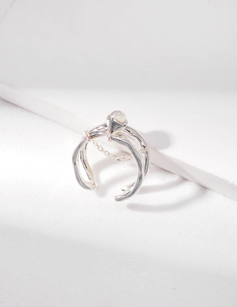 Sterling Silver Ring |Grey Moonstone Ring | MQ JEWELS STORE