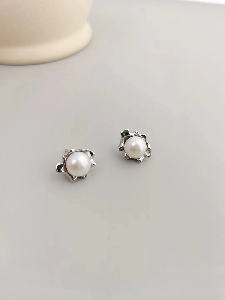 Simple Baroque Pearl Stud Earrings ｜Simple Earrings ｜MQ JEWELS STORE