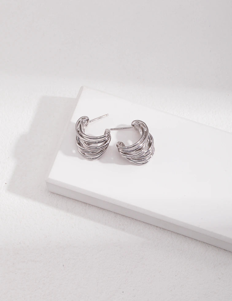 Sterling Silver Linear Earrings ｜MQ JEWELS STORE