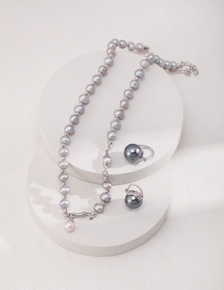 Elegant Silver Pearl Necklace｜Pendant Necklace｜MQ JEWELS STORE