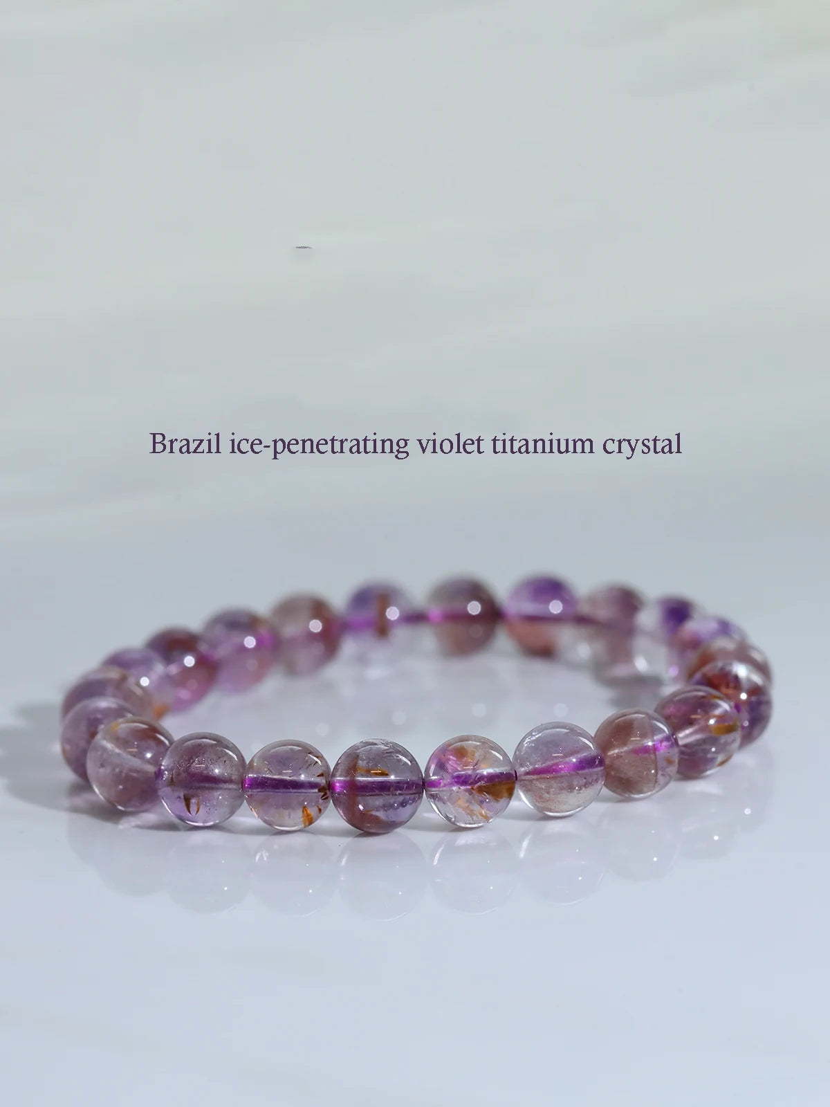 Amethyst Rutilated Quartz Bracelet |Titanium crystal| MQ JEWELS STORE