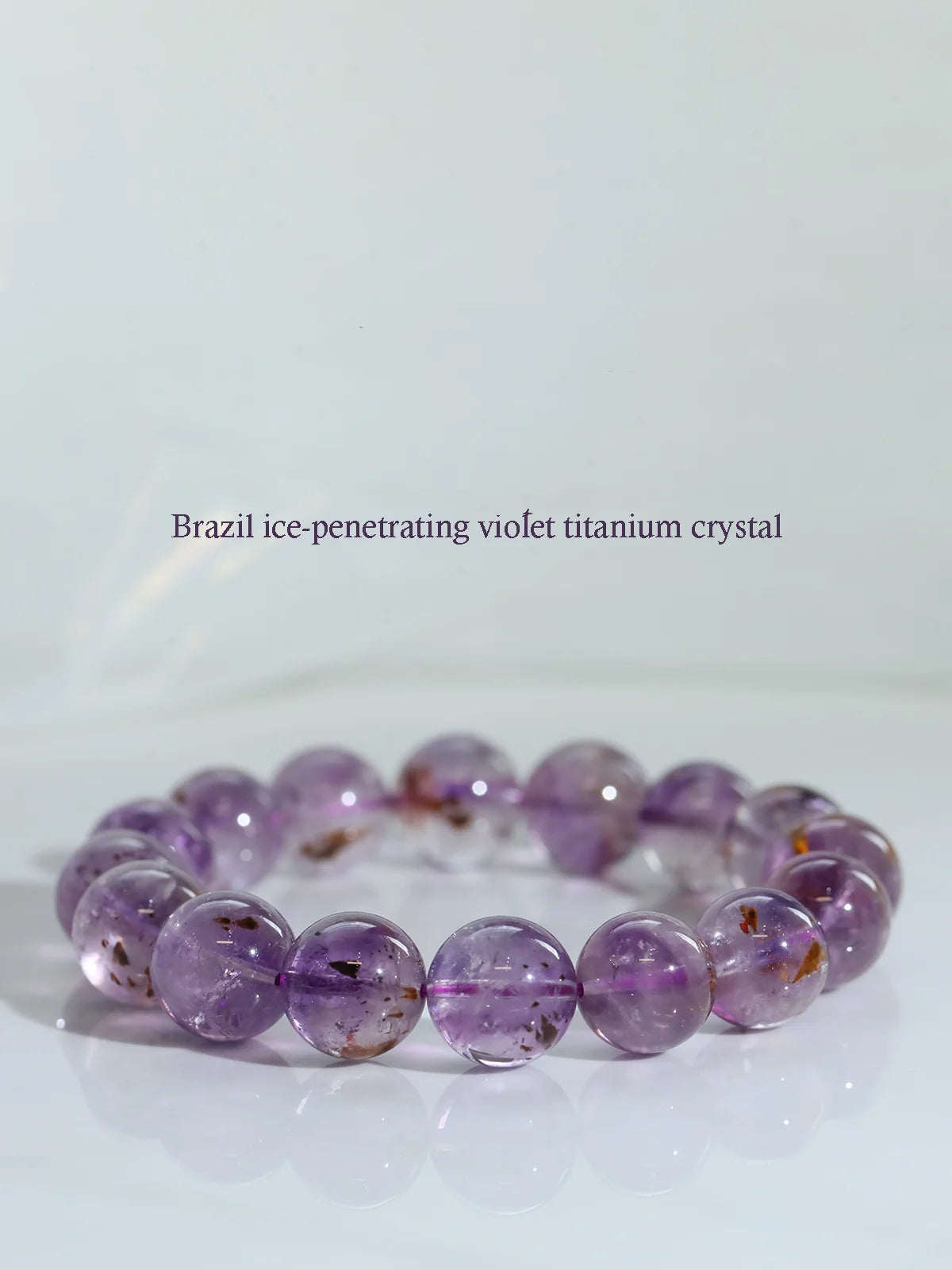 Amethyst Rutilated Quartz Bracelet |Titanium crystal| MQ JEWELS STORE