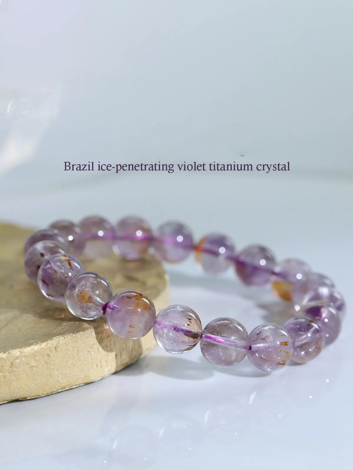 Amethyst Rutilated Quartz Bracelet |Titanium crystal| MQ JEWELS STORE