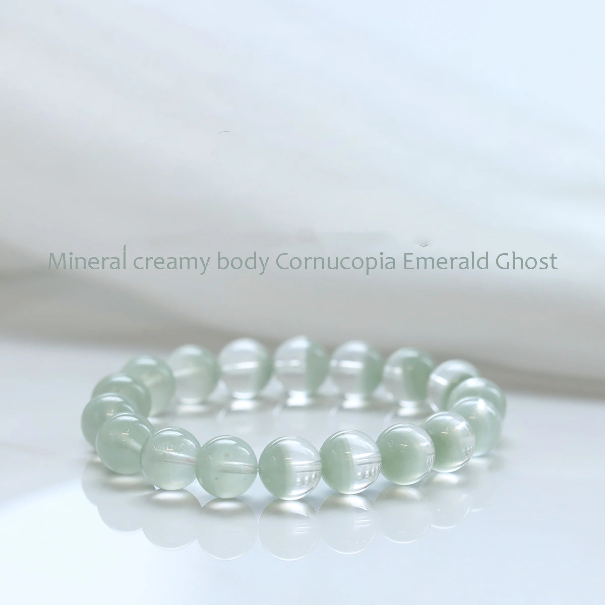 Emerald Ghost Bracelet ｜Green Rutilated Quartz Bracelet ｜ MQ JEWELS