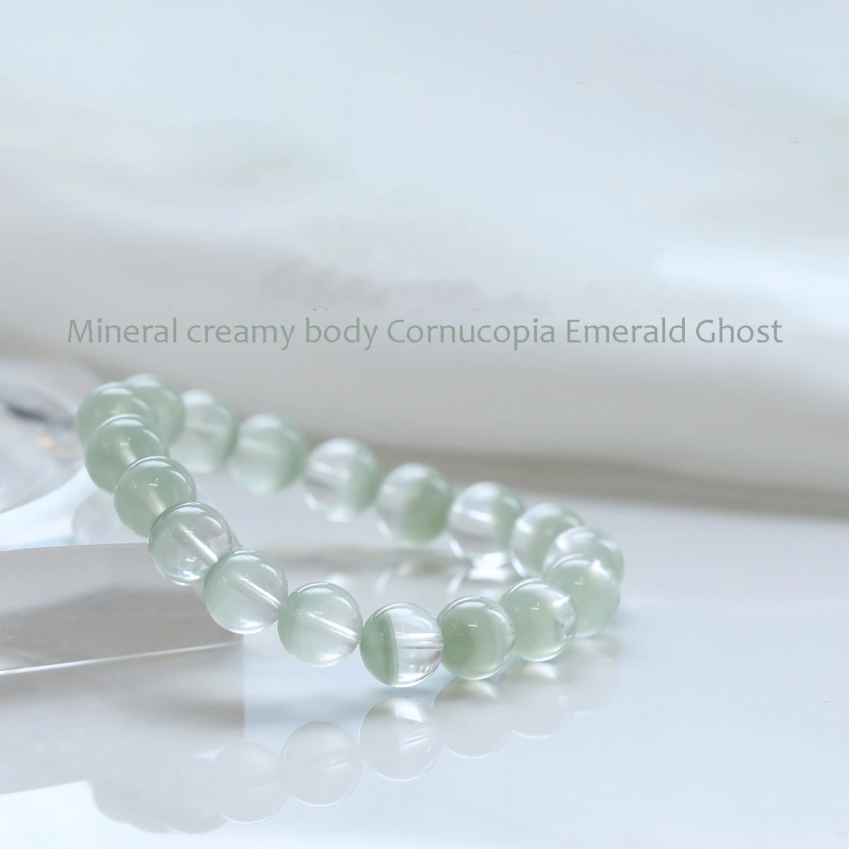 Emerald Ghost Bracelet ｜Green Rutilated Quartz Bracelet ｜ MQ JEWELS