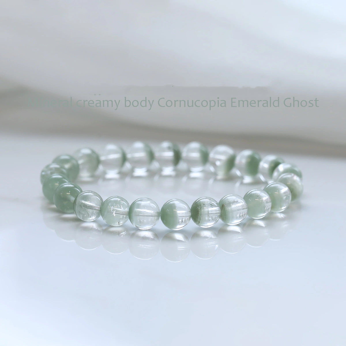 Emerald Ghost Bracelet ｜Green Rutilated Quartz Bracelet ｜ MQ JEWELS