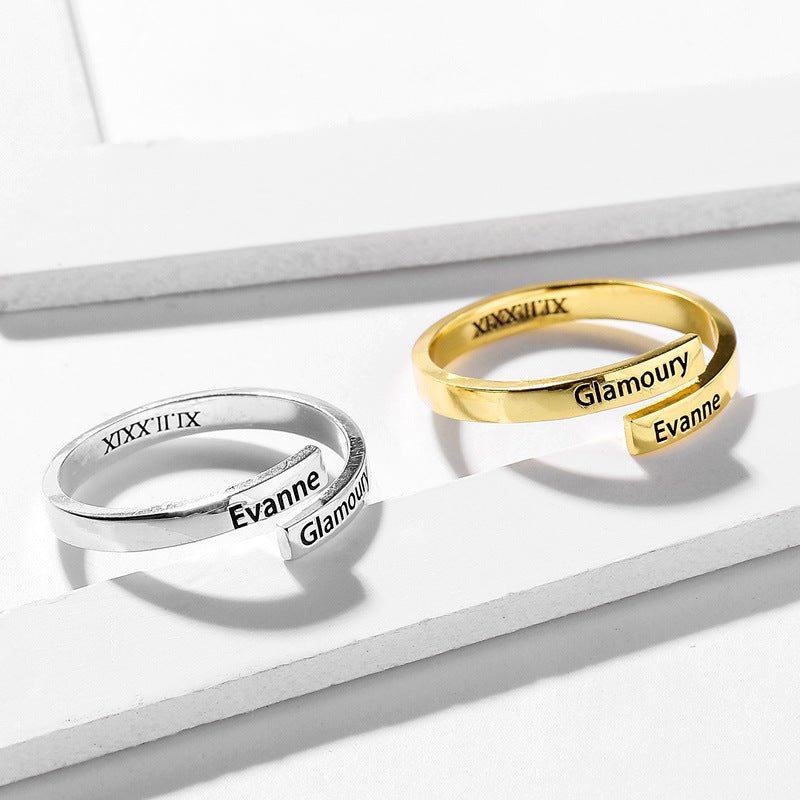 Wrap Name Ring |Personalization Ring| MQ JEWELS STORE