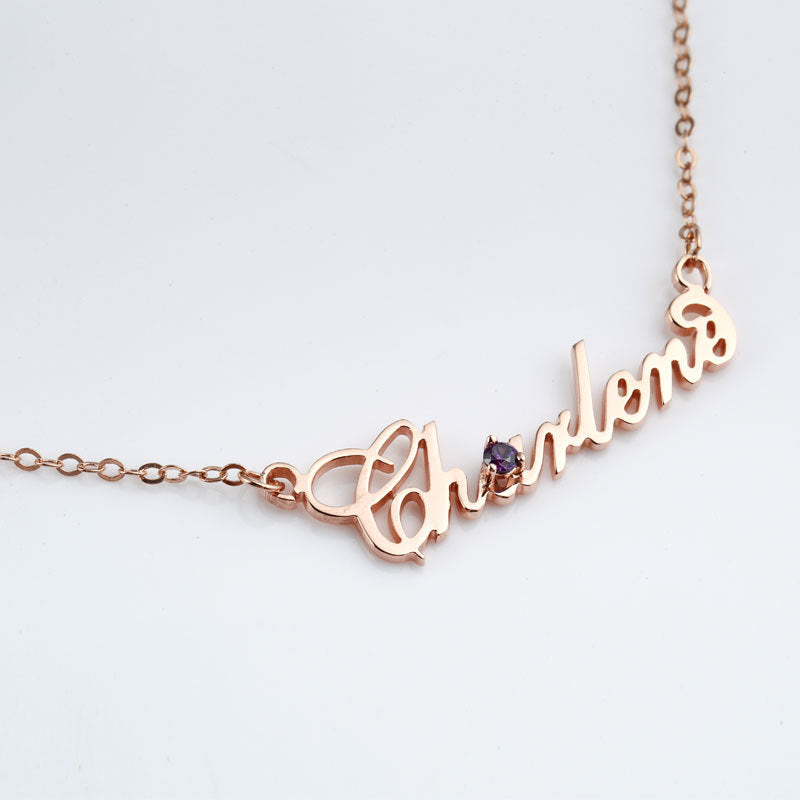 Sparkling Silver Name Necklace ｜Dimonds Necklace ｜ MQ JEWELS STORE