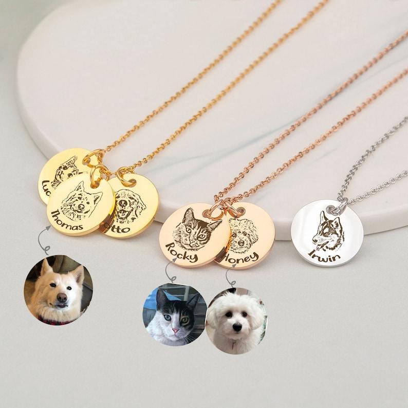 Pet Portrait Necklace | Silver Pet Portrait Necklace | MQ JEWELS STORE