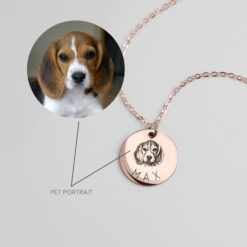 Pet Portrait Necklace | Silver Pet Portrait Necklace | MQ JEWELS STORE