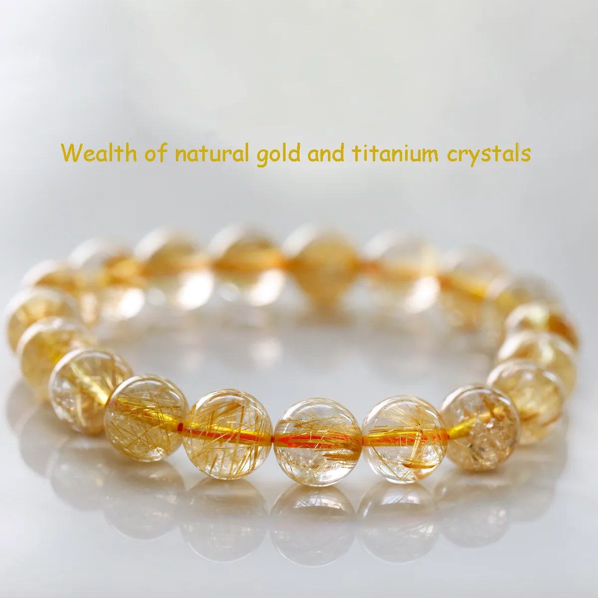 Golden Rutilated Bracelet｜Titanium Crystals Bracelet｜MQ JEWELS STORE