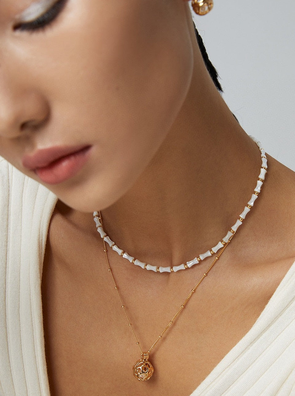 Sterling Silver Fashion Necklace ｜Pearl Necklace ｜MQ JEWELS STORE